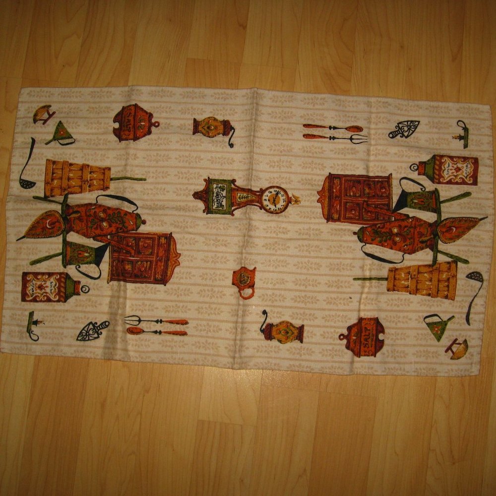 Early American Mid Century Vintage Tea Towel
